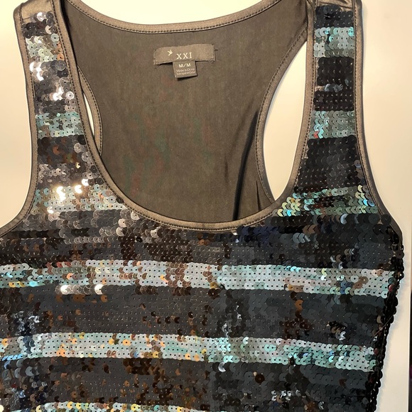 Tank top sequined black and silver/ grey - Picture 5 of 5